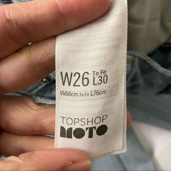 Topshop Moto MOM JEANS light washed high rise distressed size W26‎ - Picture 4 of 6